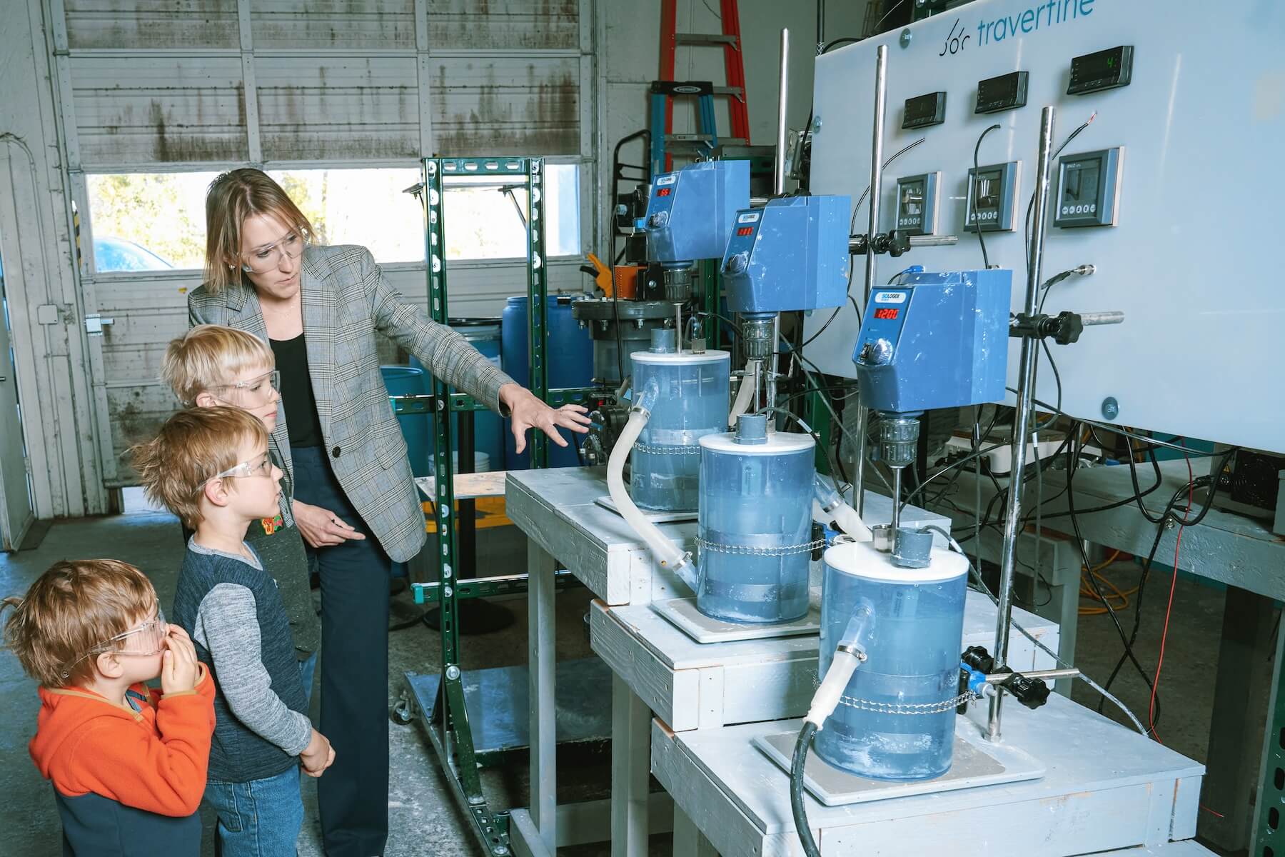 Founder Dr. Laura Lammers explaining process to children