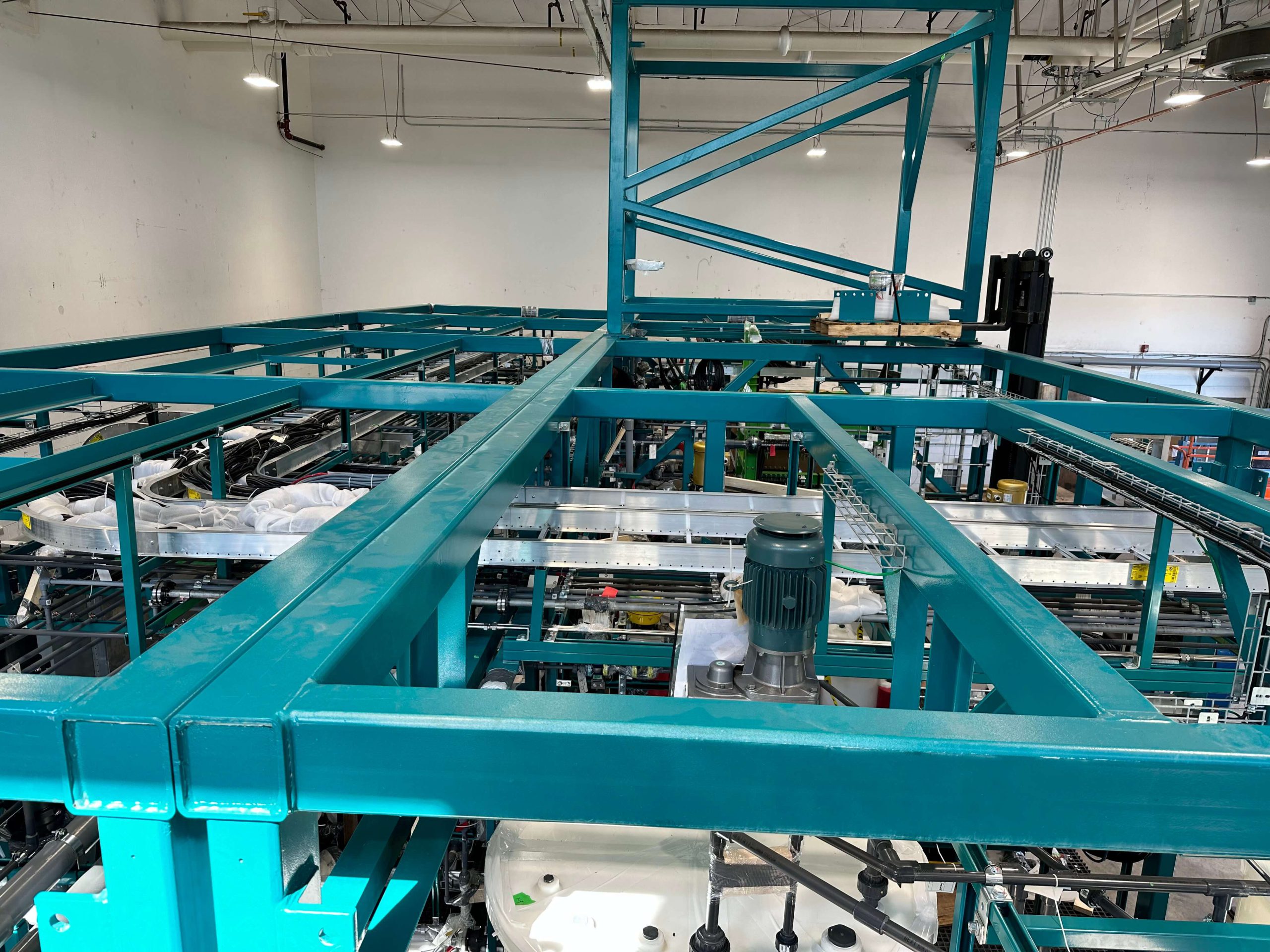 Overhead shot of installed equipment