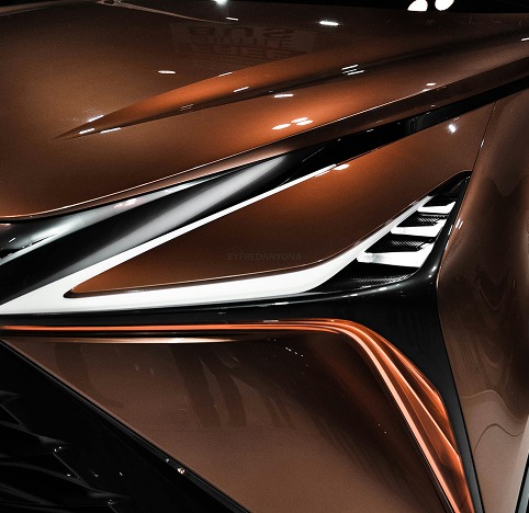 A close-up of the Lexus LF-1 Limitless concept vehicle