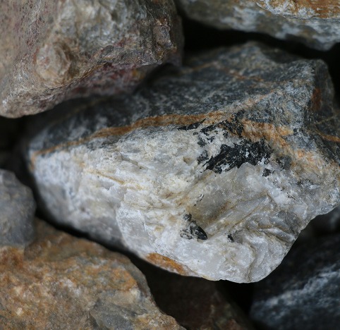 A pile of tungsten ore rock